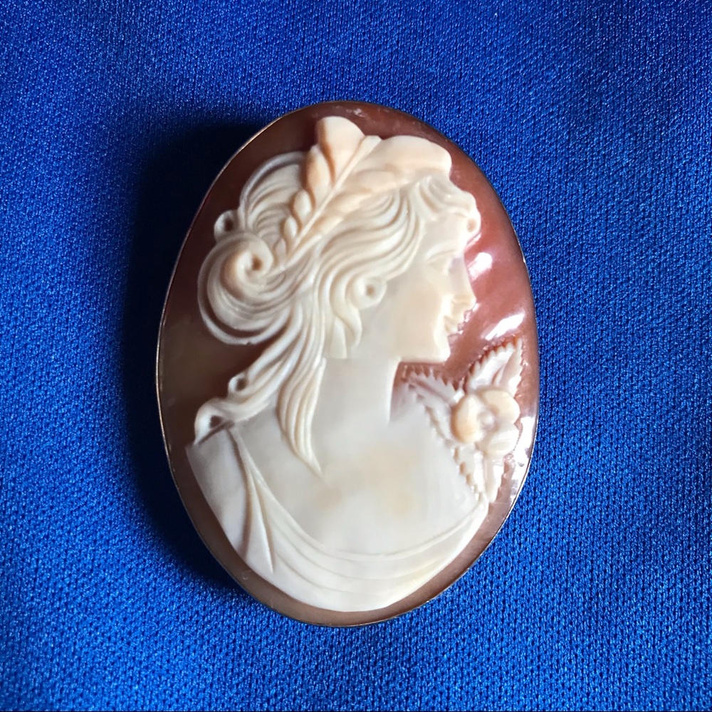 Vintage 14K Cameo Pin Pendant